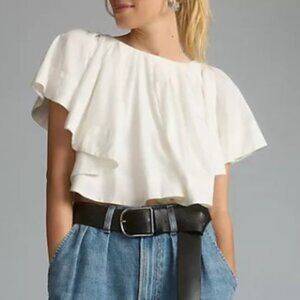 Maeve Anthropologie Ruffled Shirt